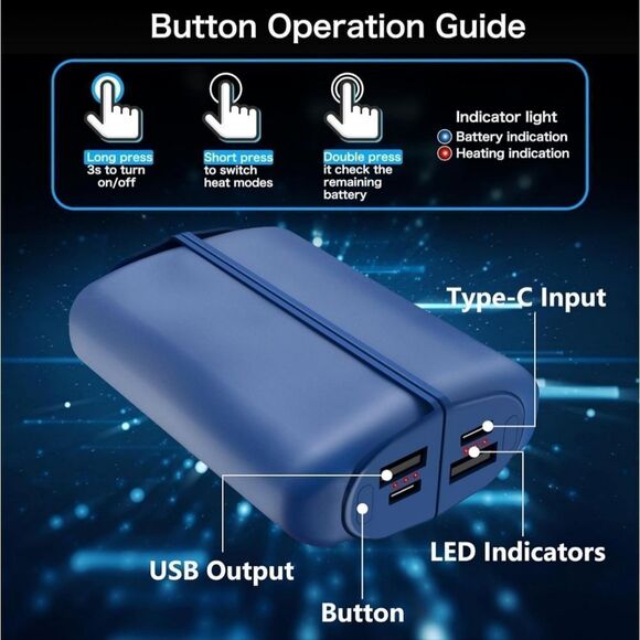 Hand Warmers Rechargeable 2 Pack,10000mAh Split-Magnetic Electric AI Handwarmer - Picture 5 of 9